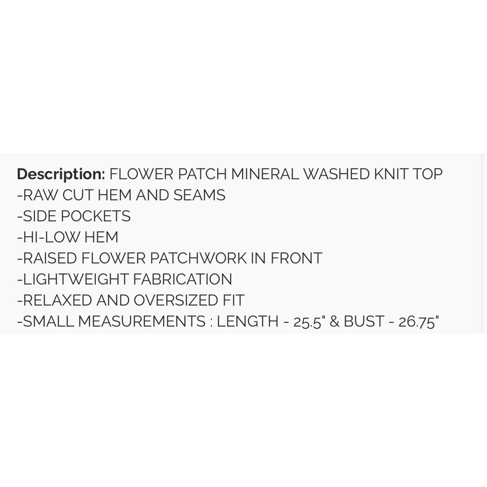 Easel - Flower Patch Mineral Washed Knit Top - Large - Picture 5 of 5